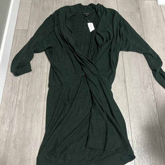 Banana Republic XL Emerald Mini Dress Viscose Sleeve 3/4 NWT Sweater Dress - Picture 1 of 9
